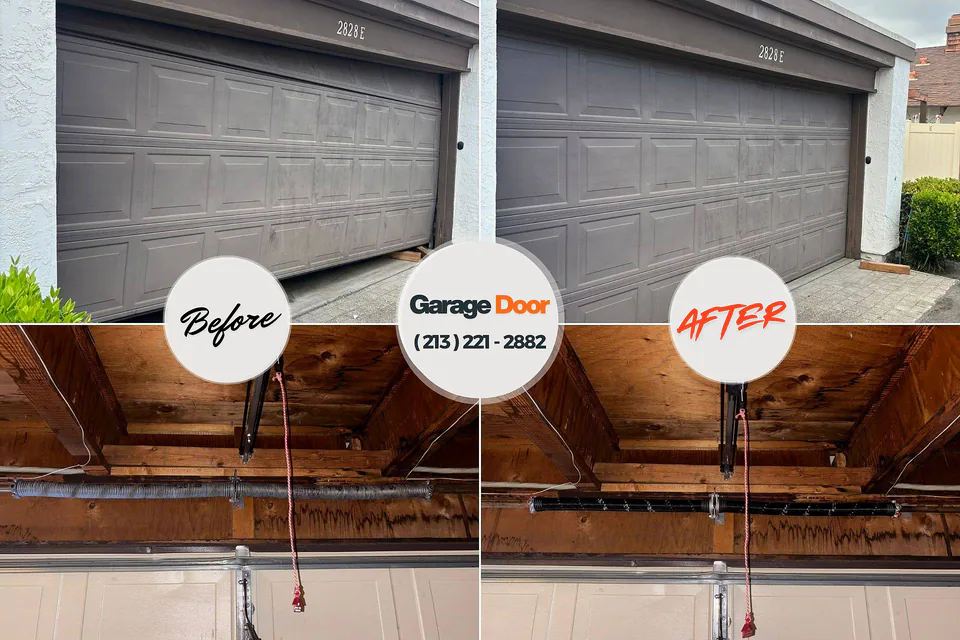 Before and after: garage door repair Altamont, TN